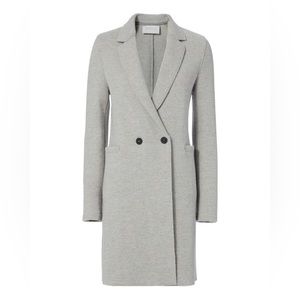 Harris Wharf London Double Breasted Lightweight Long Wool Blend Coat